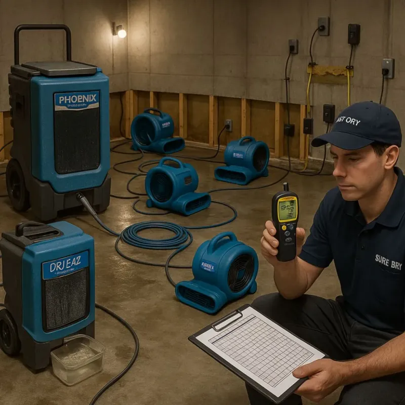 Structural Drying and Dehumidification process in Trego County, KS